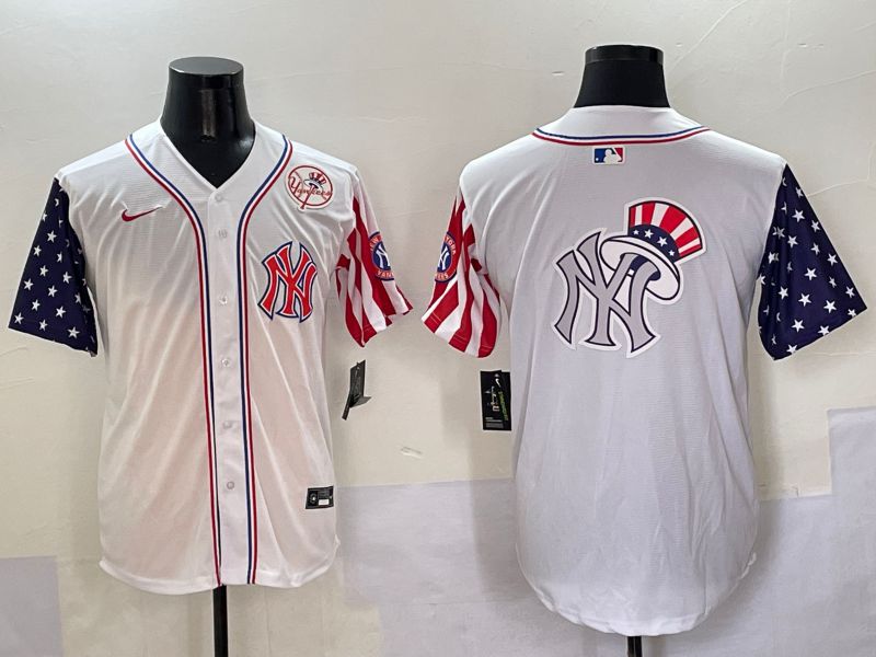 Men New York Yankees Blank White a generation of national flags Jointly Name 2025 Nike MLB Jersey style 24